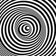 Optical illusion, black and white design, vector