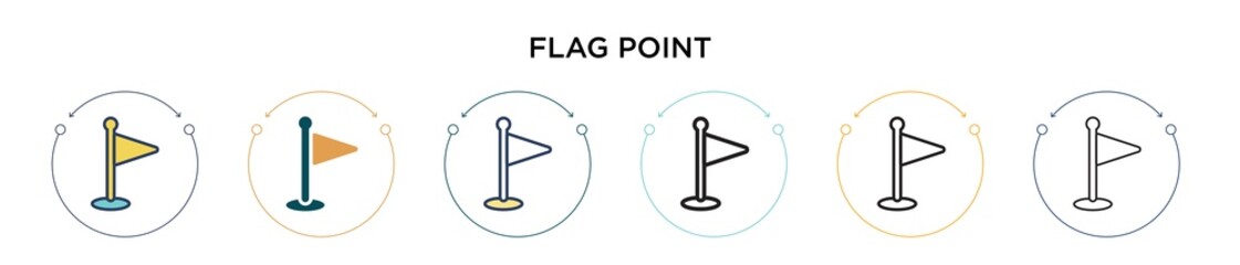 Wall Mural - flag point icon in filled, thin line, outline and stroke style. vector illustration of two colored a