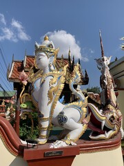 Sticker - Statue d'un temple à Chiang Mai, Thaïlande	