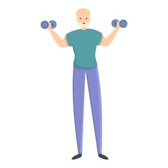 Wall Mural - Grandpa exercise icon. Cartoon of grandpa exercise vector icon for web design isolated on white background