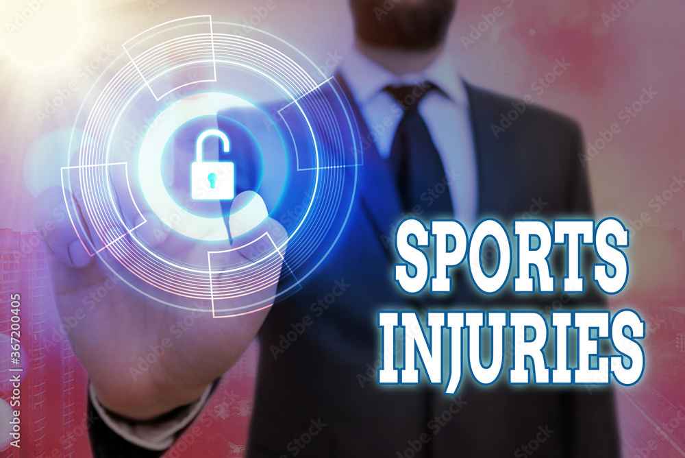 Handwriting text Sports Injuries. Conceptual photo injuries that occur ...