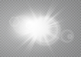 Wall Mural - white glowing light burst explosion with transparent. cool effect decoration with ray sparkles. tran