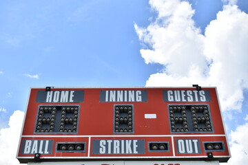 Wall Mural - Baseball Scoreboard