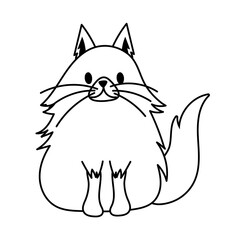 Poster - cute little cat pet line style icon