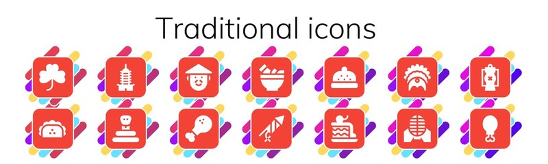 Sticker - traditional icon set