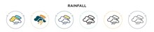 Rainfall Icon In Filled, Thin Line, Outline And Stroke Style. Vector Illustration Of Two Colored And Black Rainfall Vector Icons Designs Can Be Used For Mobile, Ui, Web