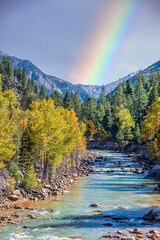 Canvas Print - Rainbow Over the Animas River Colorado USA 