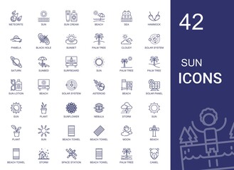 Poster - sun icons set