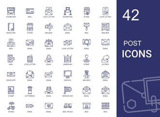 Canvas Print - post icons set