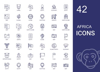 Canvas Print - africa icons set