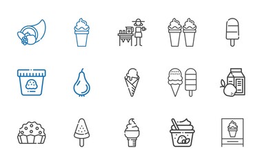 Sticker - fruit icons set