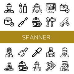 Poster - spanner simple icons set