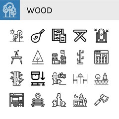 Canvas Print - wood simple icons set