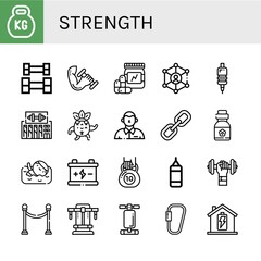 Canvas Print - Set of strength icons