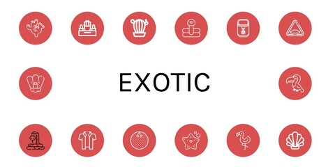 Sticker - exotic simple icons set