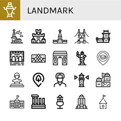 Wall Mural - landmark icon set