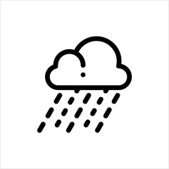 Sticker - Raining Icon, Liquid Water Falling Form Cloud In The Form Of Droplets