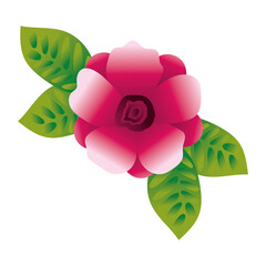 Sticker - beautiful flower and leafs garden gradient style icon