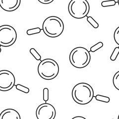 Loupe sign icon in flat style. Magnifier vector illustration on white isolated background. Search seamless pattern business concept.