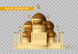 Mosque building realistic 3d design isolated with transparent background vector illustration