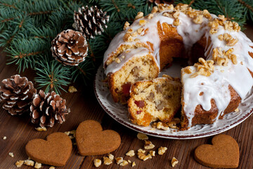 Wall Mural - Christmas cake  with several ingredients