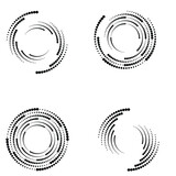 Fototapeta Abstrakcje - Halftone dots in circle form. round logo . vector dotted frame . design element