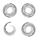 Fototapeta Abstrakcje - Halftone dots in circle form. round logo . vector dotted frame . design element