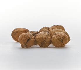 A walnut shot on white background