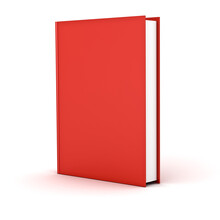 Blank Red Hardcover Book Isolated On White Background With Shadow 3D Rendering