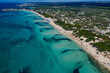 italia puglia aerial drone shot salento punta prosciutto porto cesareo beach
