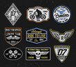 Set of vintage motorcycle labels, badges, logos and design elements.for t shirt and other uses.