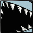 Shark bite graphic illustration