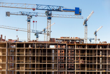 New residential construction in St. Petersburg. Construction site