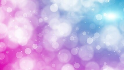 Wall Mural - Abstract pink blue coloured blurry circle bokeh motion background. Christmas and New Year copy space decoration animation.	