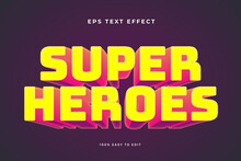 Super Heroes Red Yellow Text Effect