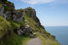 Valley Of Rocks Cliff Coastal Path Near Lynton Devon UK