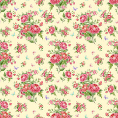  Seamless pattern bouquets of roses and butterflies
Beautiful print for your decor and textile design