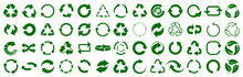 Set Of Green Arrow Recycle, Means Using Recycled Resources, Recycling, Arrows, Recycle Icon – Vector