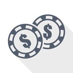 Poster - Casino chips flat design vector icon