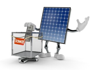 Sticker - Photovoltaic panel character with donation box