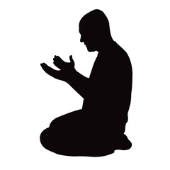 Sticker - a man praying body silhouette vector