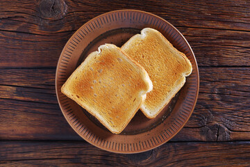 Two toast on a plate