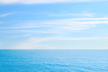 Canvas Print - Beautiful ripply sea under blue sky with clouds