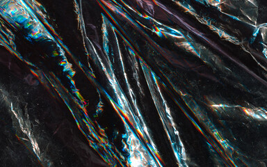 Wall Mural - abstract plastic wrap texture with glitch effect. modern dark background with dust and scratches. pe