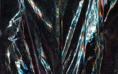 Wall Mural - abstract plastic wrap texture with glitch effect. modern dark background with dust and scratches. pe
