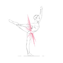 Hand Drawing Of A Young Ballerina.A Hand Drawing Of A Ballerina. Vector Illustration Of A Ballet Dancer Girl. Freehand Drawn. Vector Sketch.