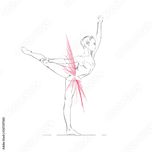 Dekoracja na wymiar  rysunek-odreczny-mlodej-baleriny-rysunek-odreczny-baleriny-ilustracja-wektorowa-baletu