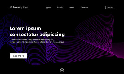 Asbtract background website Landing Page. Template for websites, or apps. Modern design. Abstract vector style.