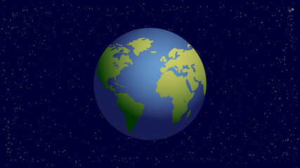 Wall Mural - vector model of planet earth on the dark background