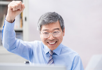 Sticker - Successful asian senior businessman